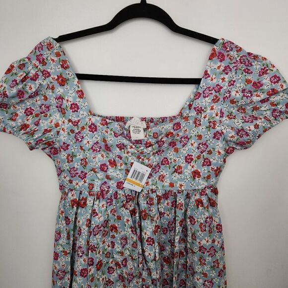 Planet Gold Womens Juniors 100% Cotton Mini Summer Floral Dress Size Small - Picture 3 of 9